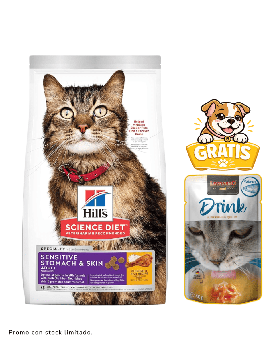 Hills SD Feline Adult Sensitive Stomach and Skin 1.6kg + Drink1