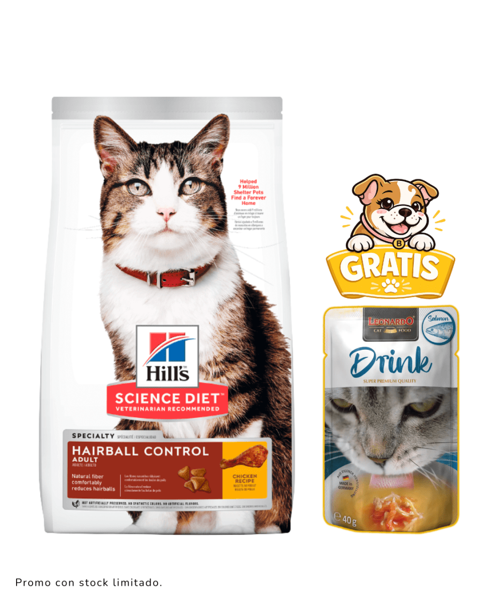 Hills SD Feline Hairball Control 1.6kg + drink1