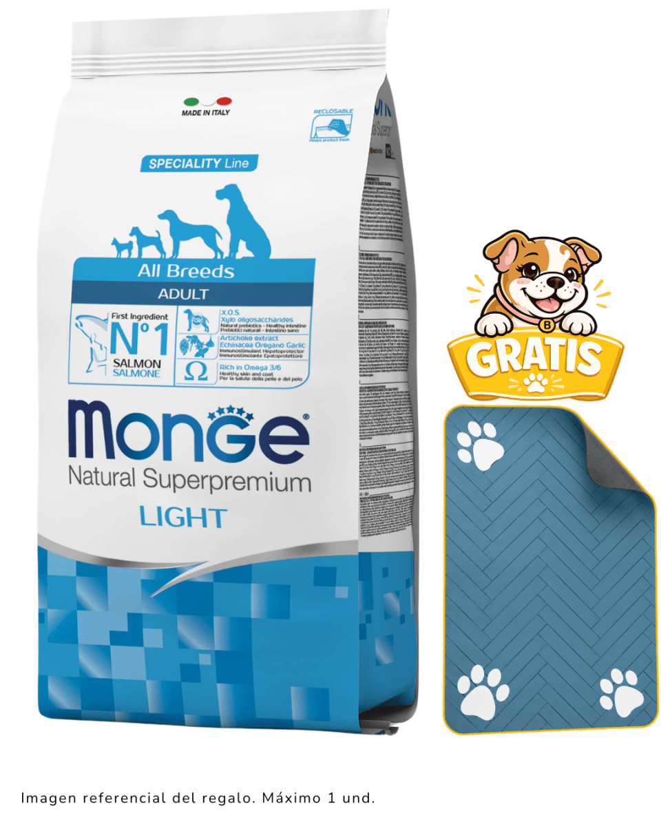 Monge Canine adult salmón Light 12kg + tapete1
