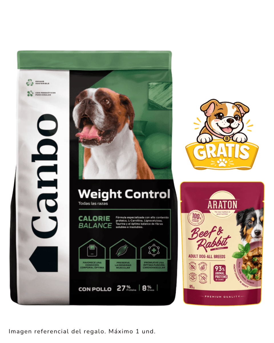 Canbo Adulto Weight Control con Pollo - Todas las razas 3kg + Pouch Araton1