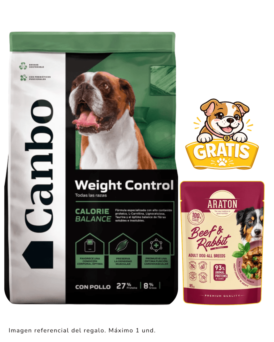 Canbo Adulto Weight Control con Pollo - Todas las razas 15kg + Pouch Araton1