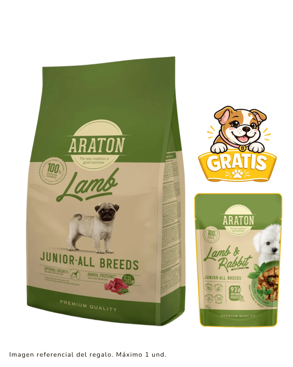 Araton Dog Junior (cachorro) Lamb All Breed 3kg + Pouch lamb & rabbit1