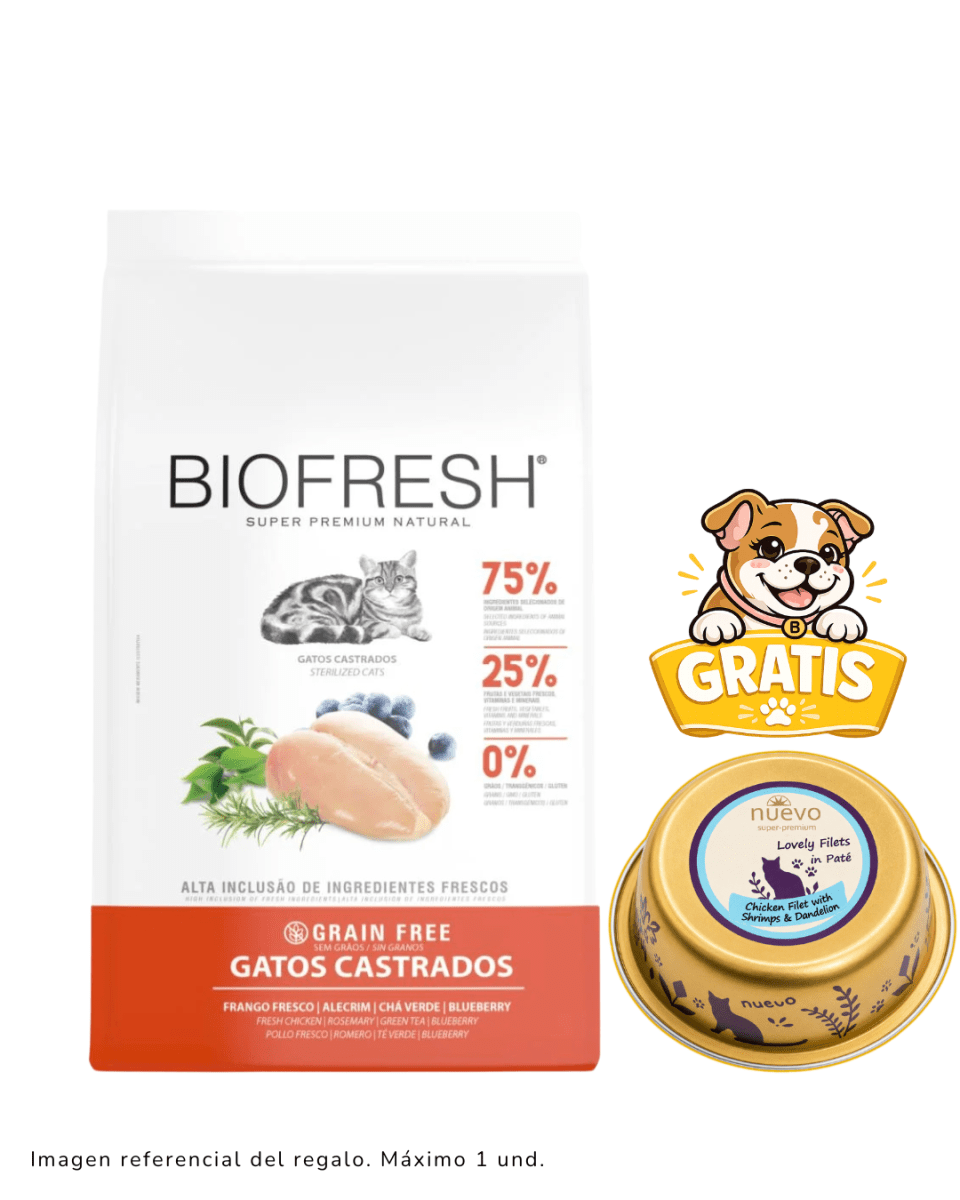 Biofresh Gato Adulto Castrado Pollo 1.5kg + Paté1