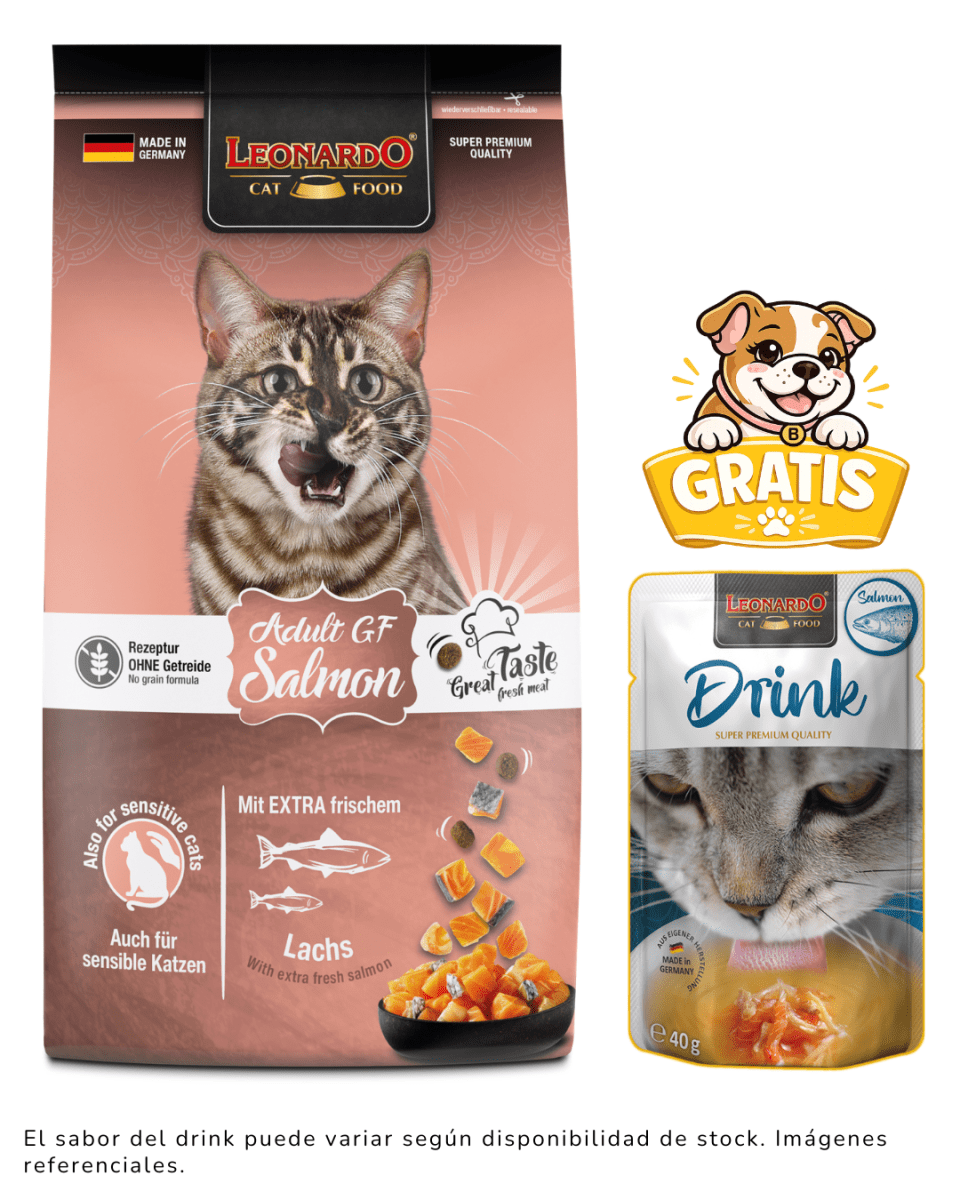 Leonardo Adulto GF Salmón 7.5Kg + 1 drink gratis1