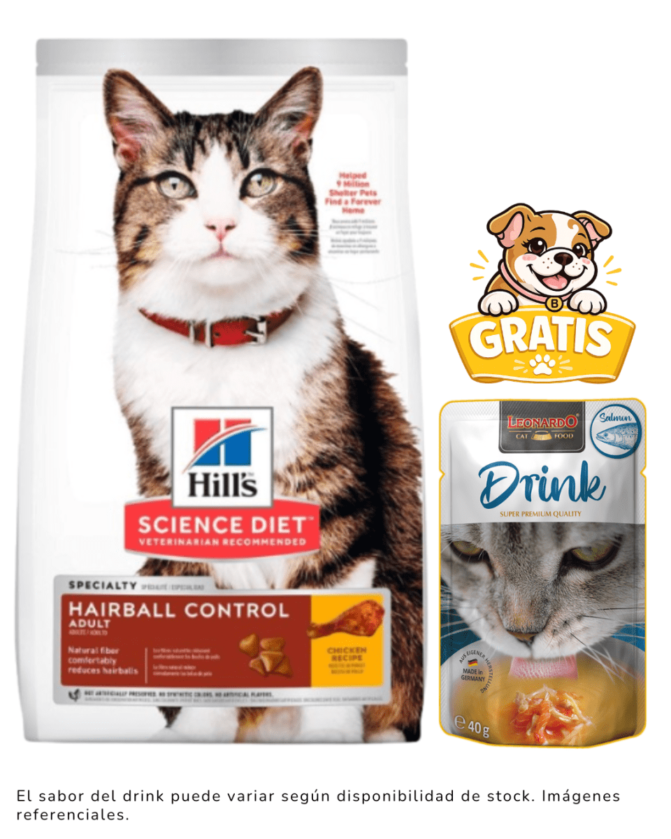 Hills SD Feline Hairball Control 1.6kg + 1 drink gratis1