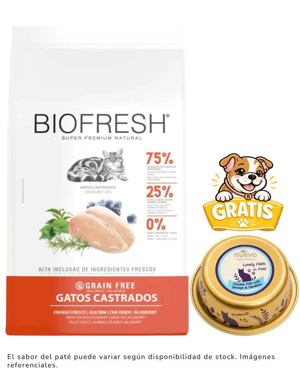 Biofresh Gato Adulto Castrado Pollo 1.5kg + 1 paté gratis1