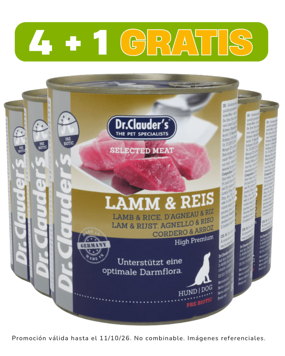 Dr. Clauders Dog Lamm & Reis (cordero y arroz) promoción 4 + 1 gratis1