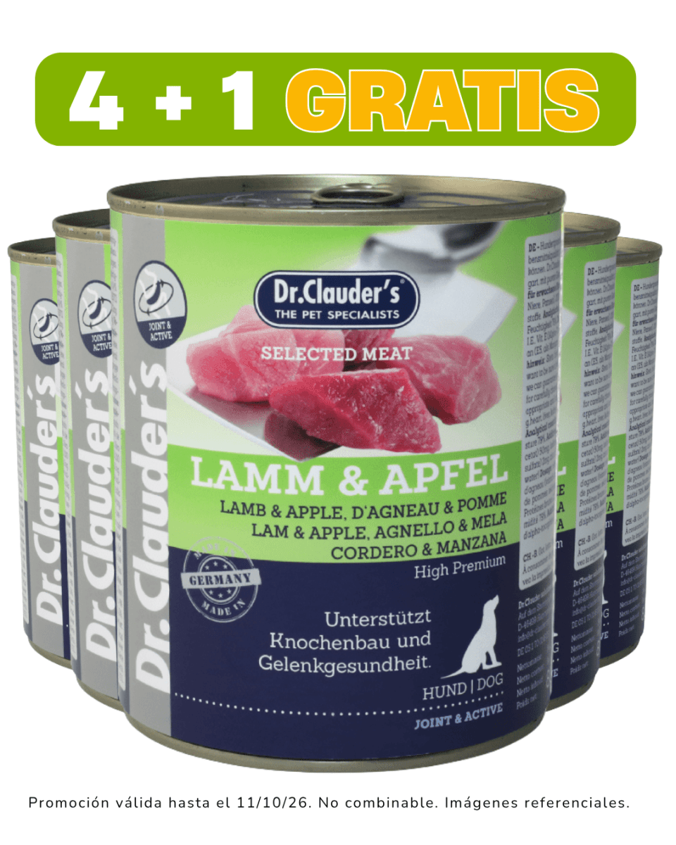 Dr. Clauders Dog Lamm & Apfel (cordero y manzana) - 800gr promoción 4 + 1 gratis1