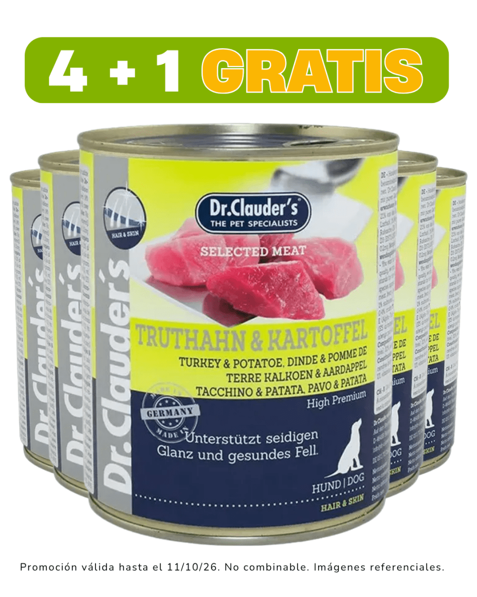 Dr. Clauders Dog Truthahn & Kartoffel (pavo y papa) - 800gr promoción 4 + 1 gratis1