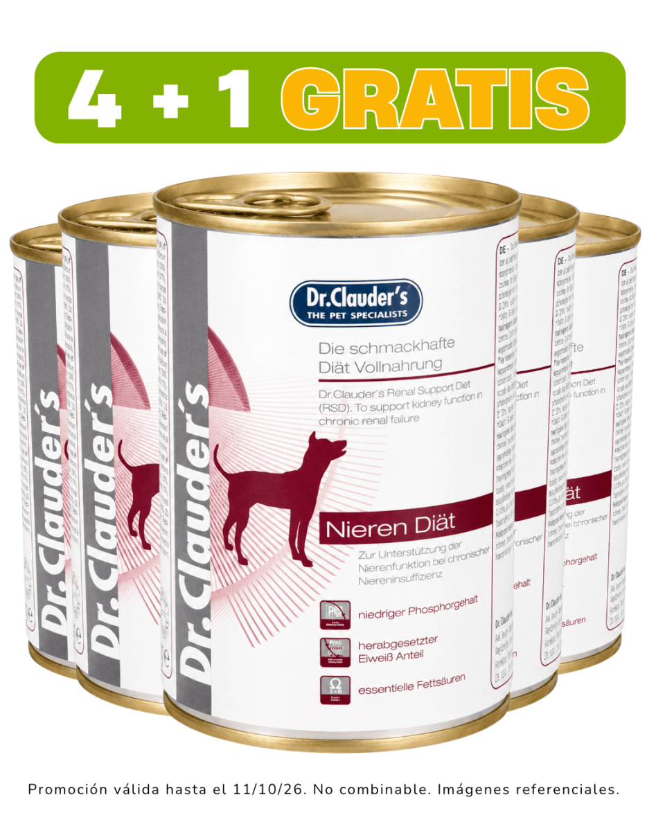 Dr Clauders Vet Dog Nieren Diet (Renal) 400 gr promoción 4 + 1 gratis1