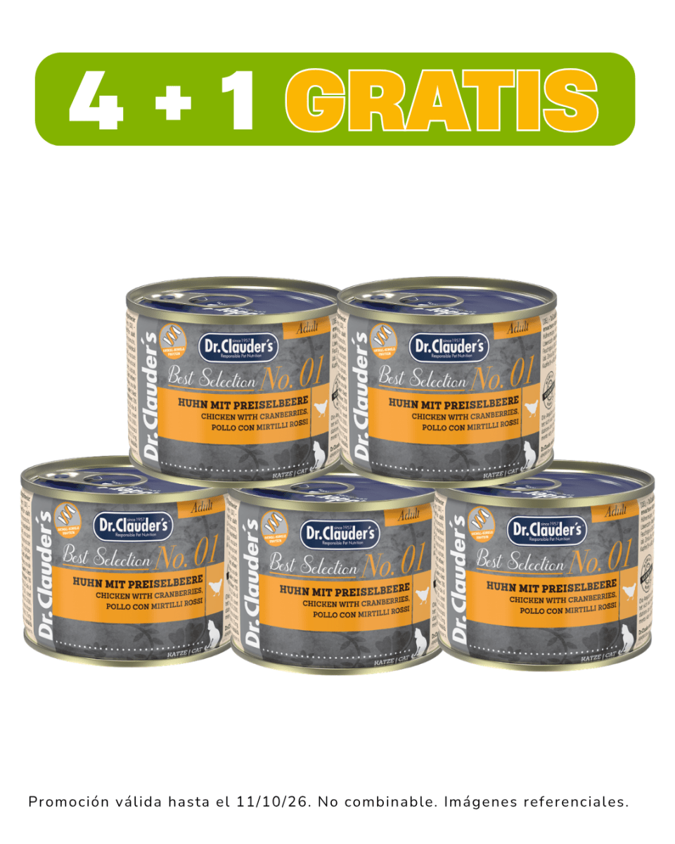 Dr Clauders Cat BS No 01(pollo con arándanos) 200gr promoción 4 + 1 gratis1