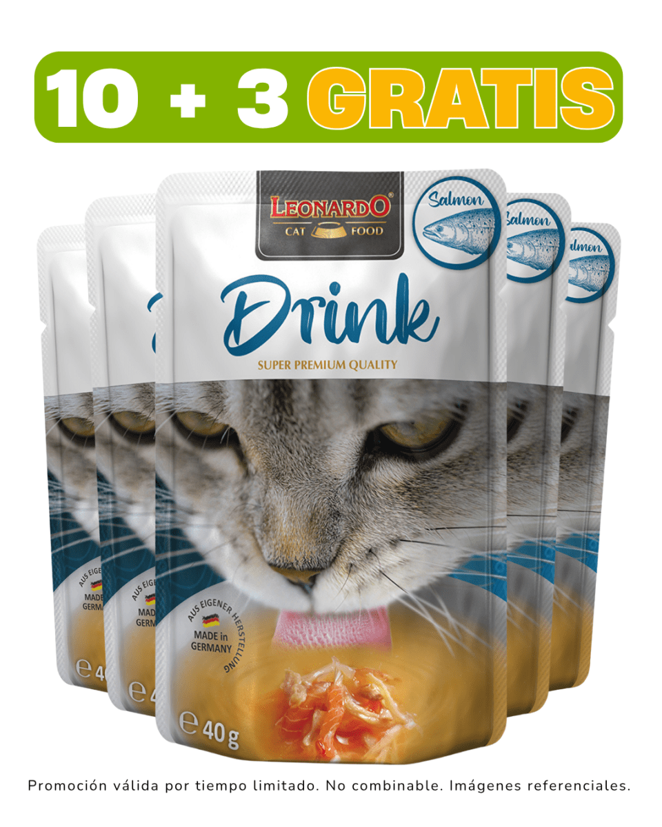 Leonardo Drink Salmón 40gr promoción 10 + 3 gratis1