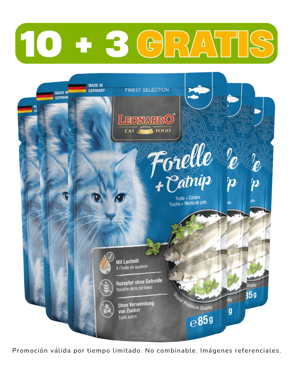 Leonardo Trucha y Catnip - 85gr promoción 10 + 3 gratis1