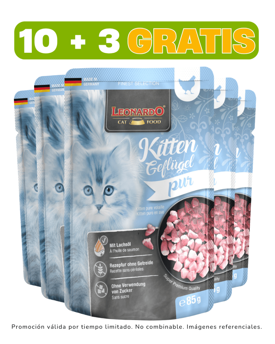 Leonardo Kitten Ave Pouch 85gr - Gatitos promoción 10 + 3 gratis1