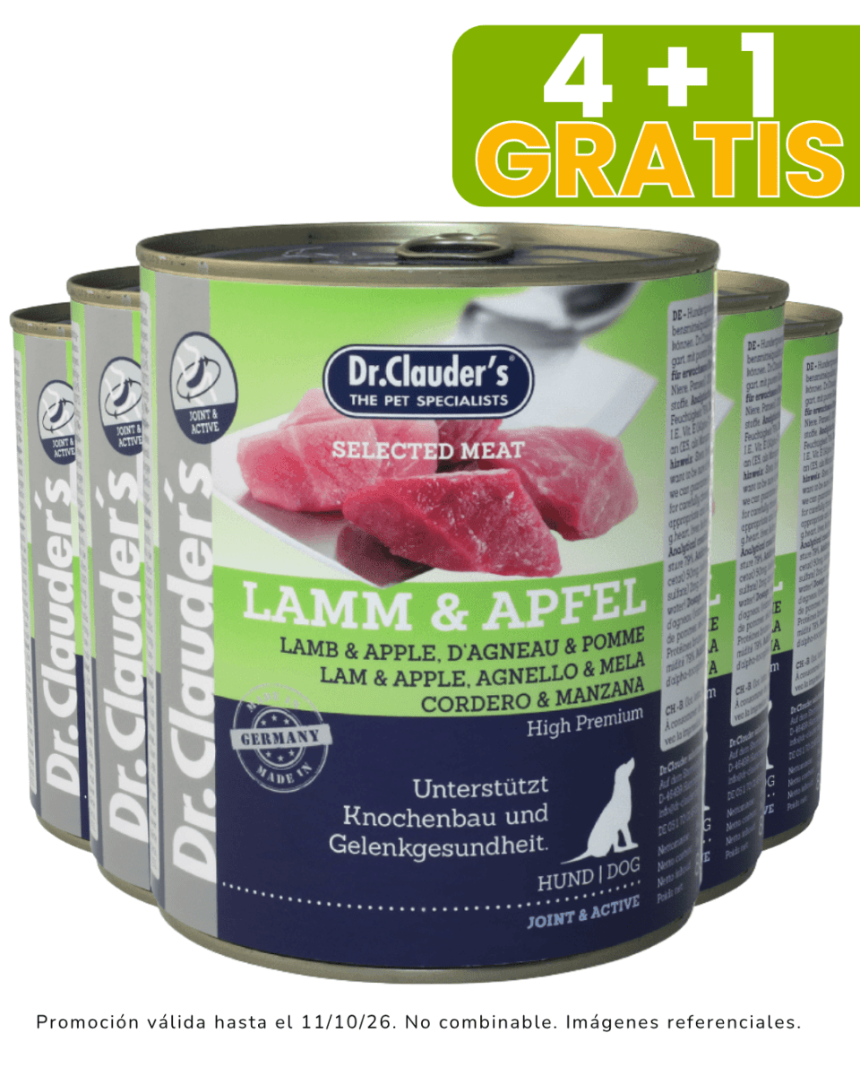 Dr. Clauders Dog Lamm & Apfel (cordero y manzana) - 800gr promoción 4 + 1 gratis1