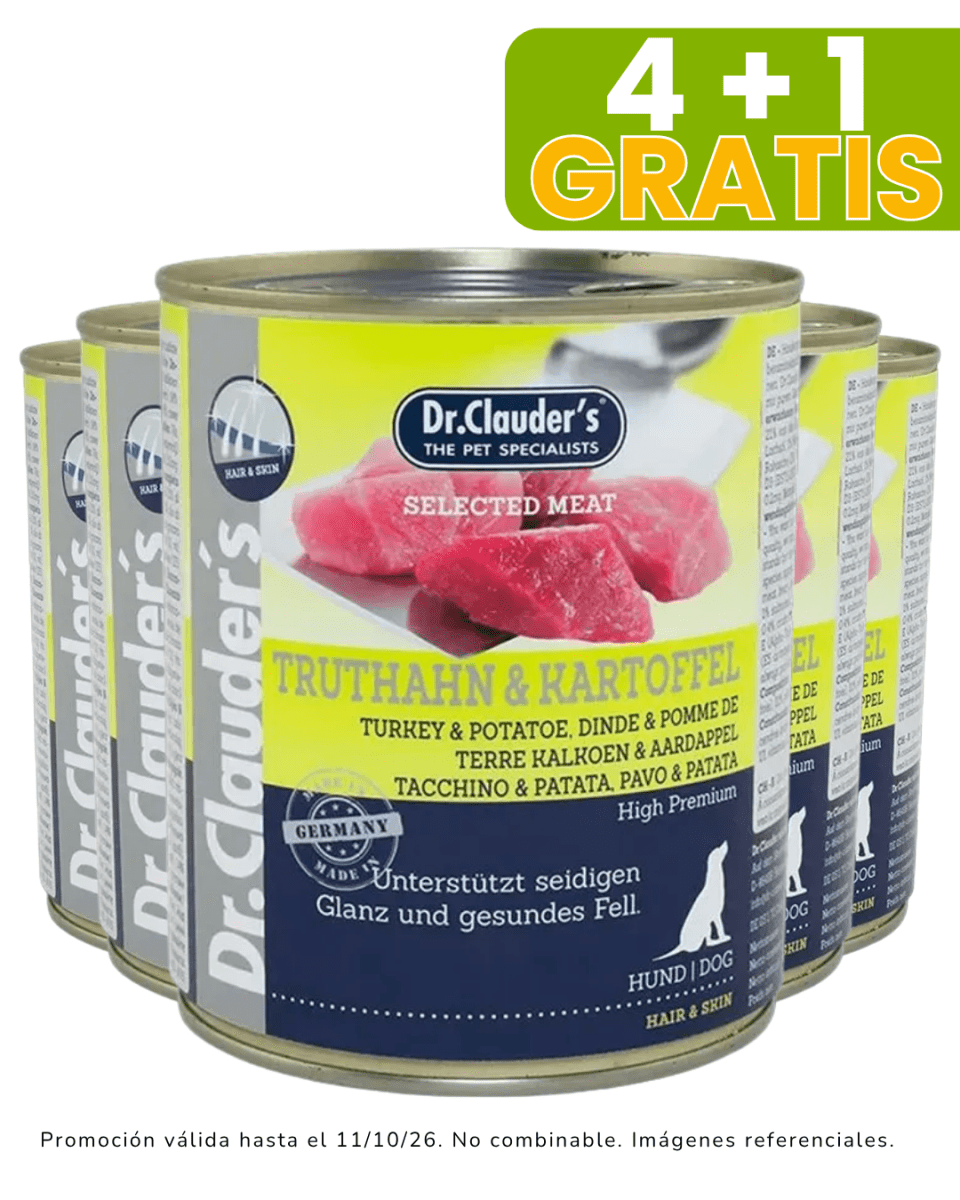 Dr. Clauders Dog Truthahn & Kartoffel (pavo y papa) - 800gr promoción 4 + 1 gratis1