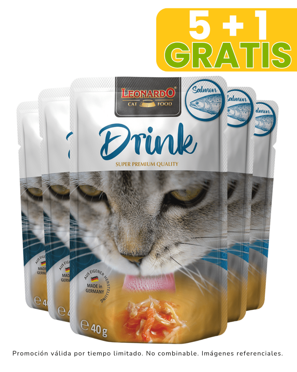 Leonardo Drink Salmón 40gr promoción 5 + 1 gratis1