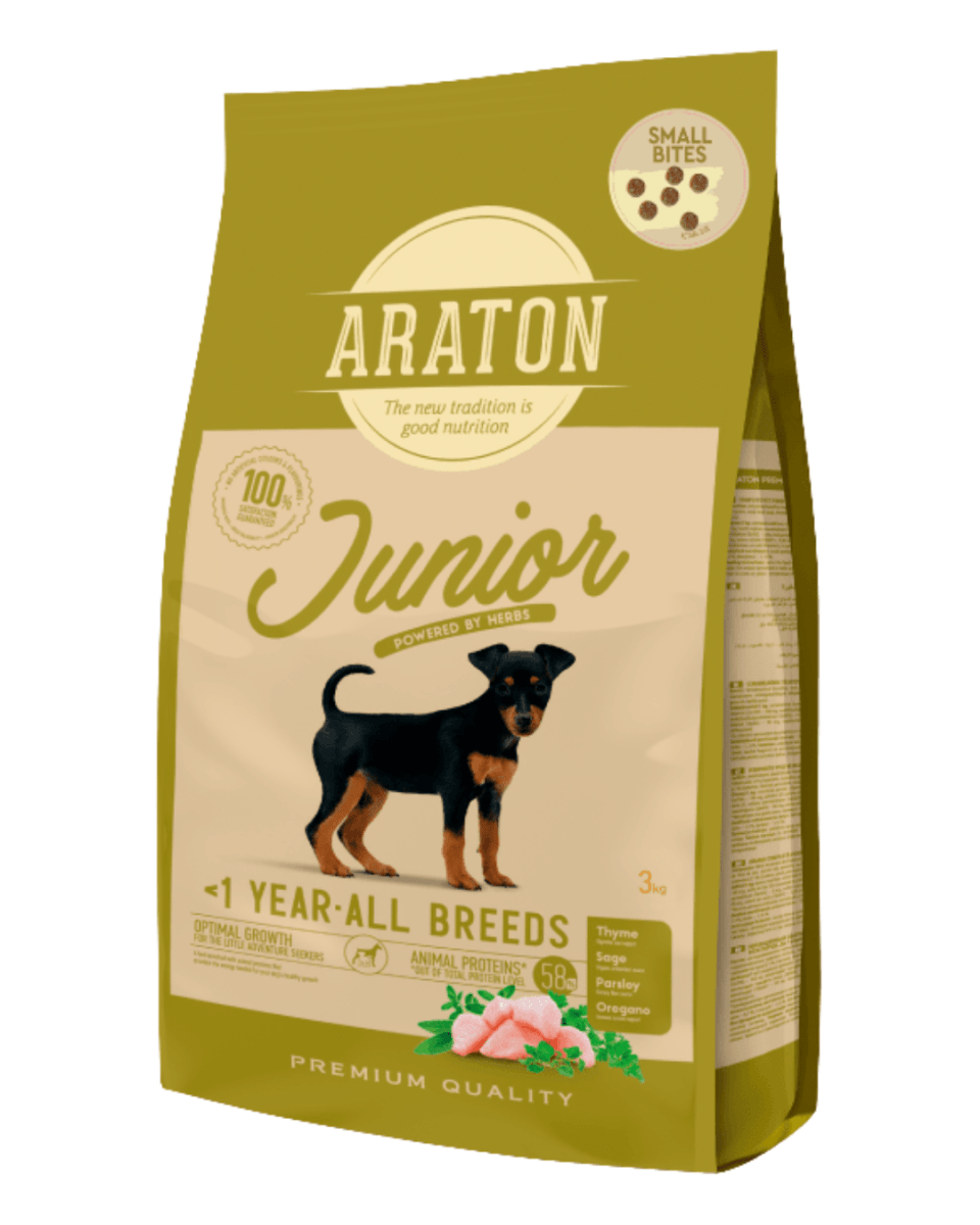Araton Dog Junior Small Bite Pollo, Pato y Pavo 3kg1