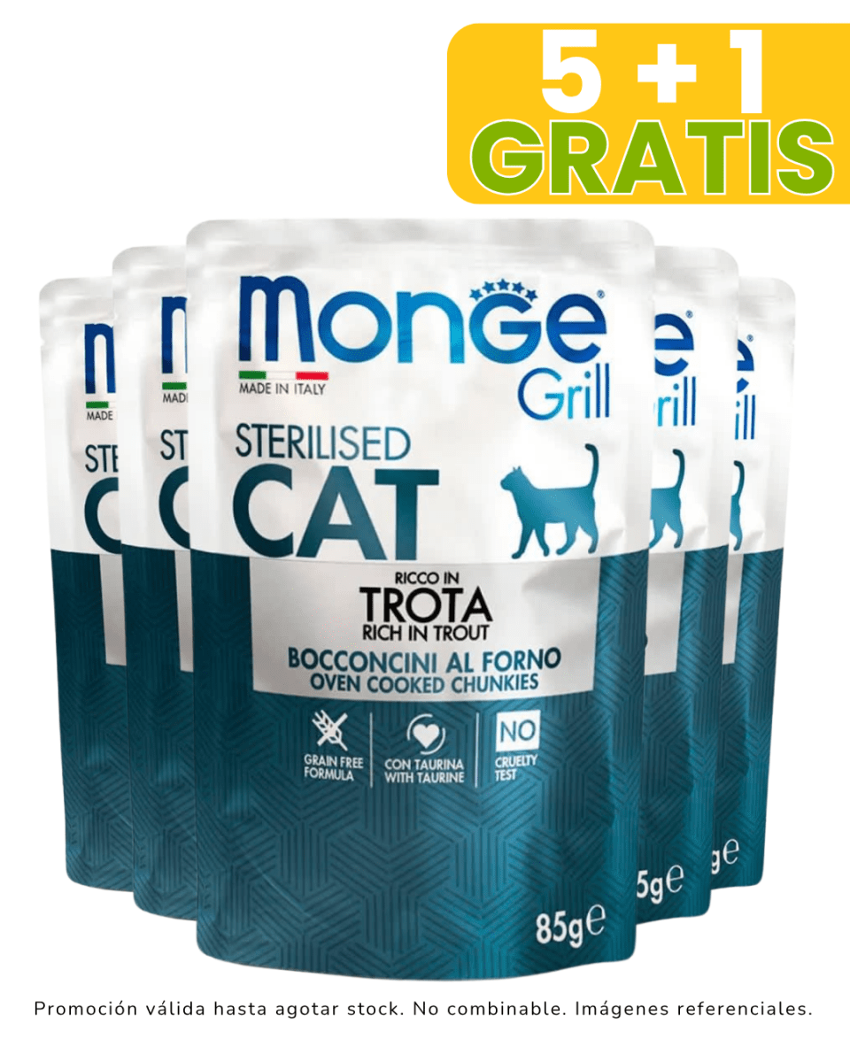 Monge Feline Grill Adulto Trucha 85gr promoción 5 + 1 gratis1