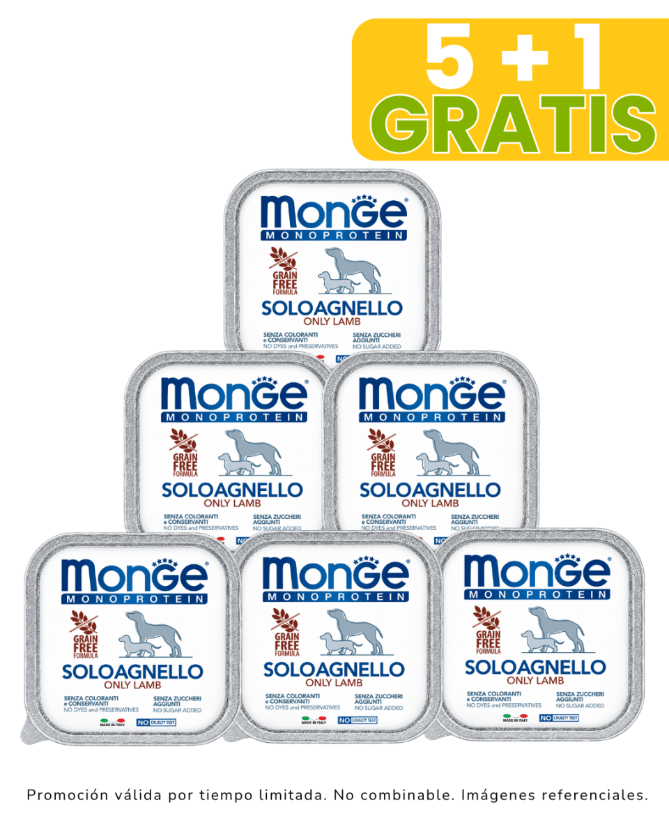 Monge Dog Monoprotein Cordero 150gr promoción 5 + 1 gratis1