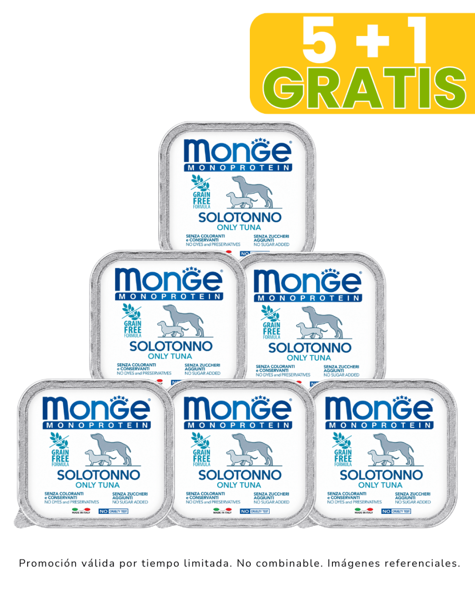 Monge Monoprotein Atún 150gr promoción 5 + 1 gratis1
