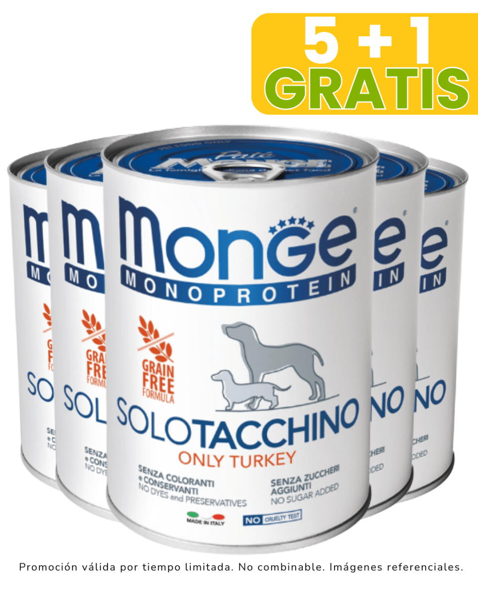 Monge Dog Monoprotein Pavo 400gr promoción 5 + 1 gratis1