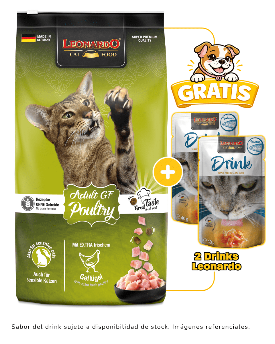 Leonardo GF Poultry 7.5kg + 2 Drinks Leonardo gratis1