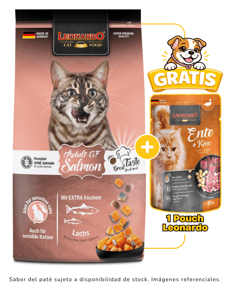 Leonardo Adulto GF Salmón 1.8kg + 1 pouch Leonardo gratis1