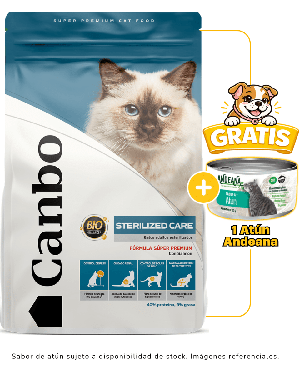 Canbo CAT Adulto Sterilized 3kg + 1 lata Andeana gratis1