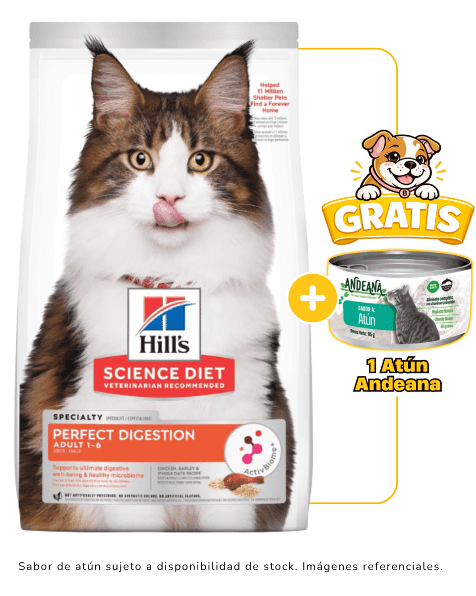 Hills SD Feline Adult Perfect Digestion 1.58kg + 1 lata Andeana gratis1