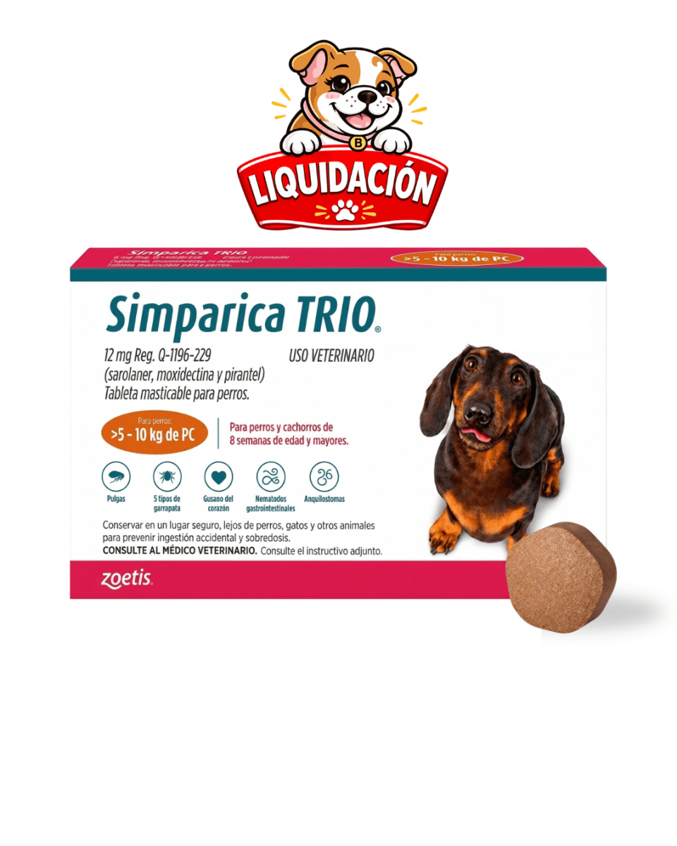 Simpárica Trio 5 a 10kg x 1 tableta (liquidación)1