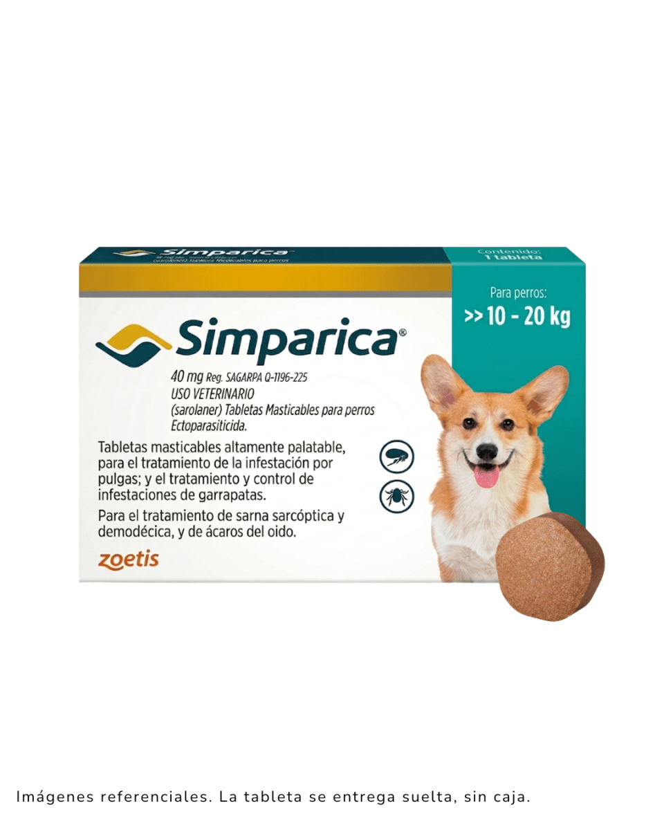 Simparica 40mg 10 a 20kg x 1 Tableta suelta1