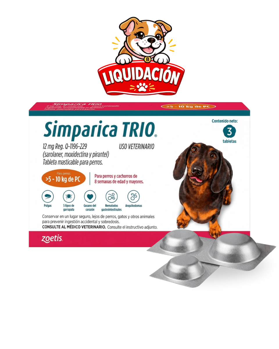 Simparica Trio 5 a 10kg x 3 Tabletas (LIQUIDACIÓN)1
