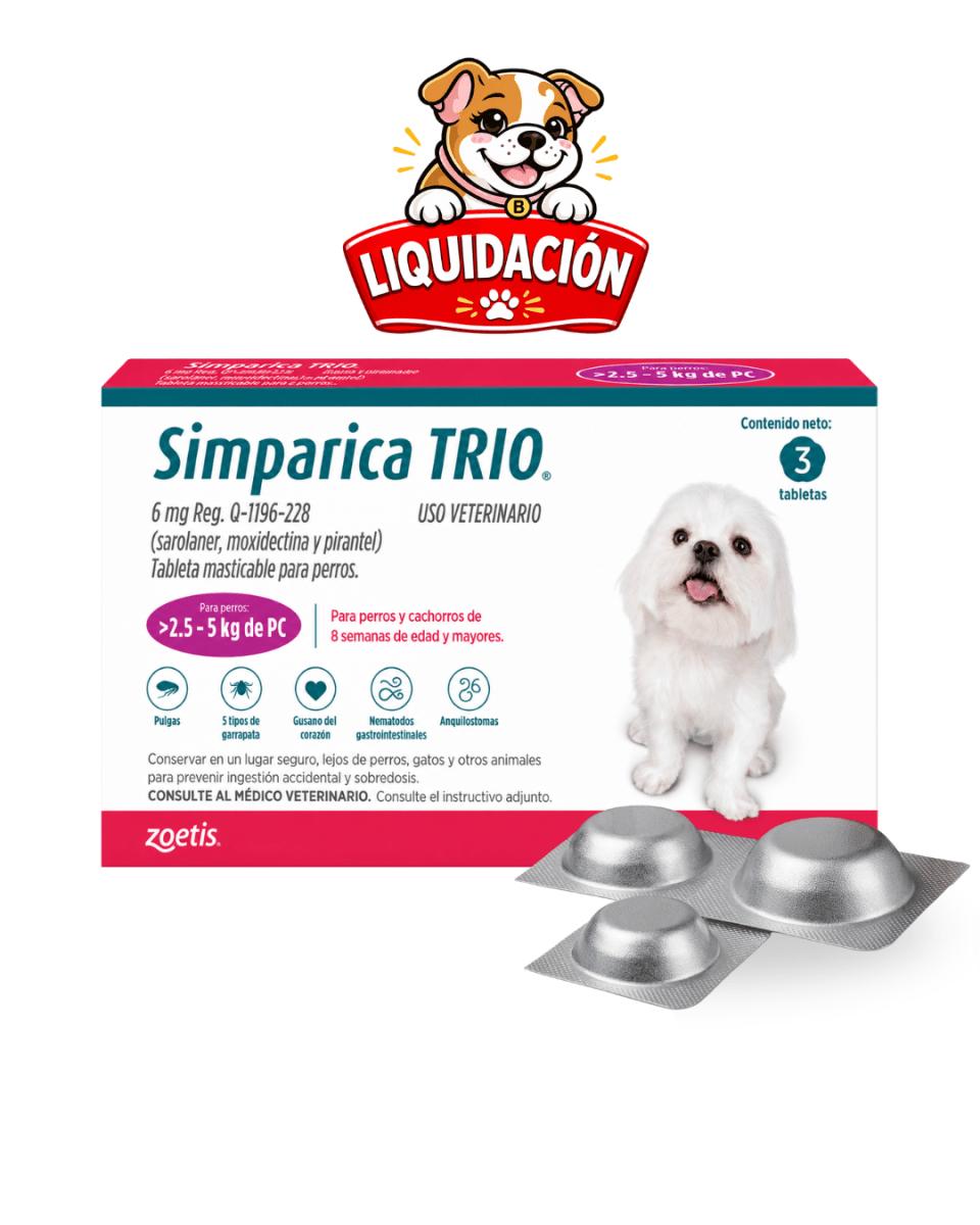 Simparica Trio 2.5 - 5kg x 3 tabletas (Fecha Corta)1