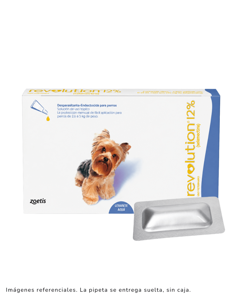 REVOLUTION 12% (MORADA) PARA PERROS  DE 2.6kg A 5kg x 1 pipeta1