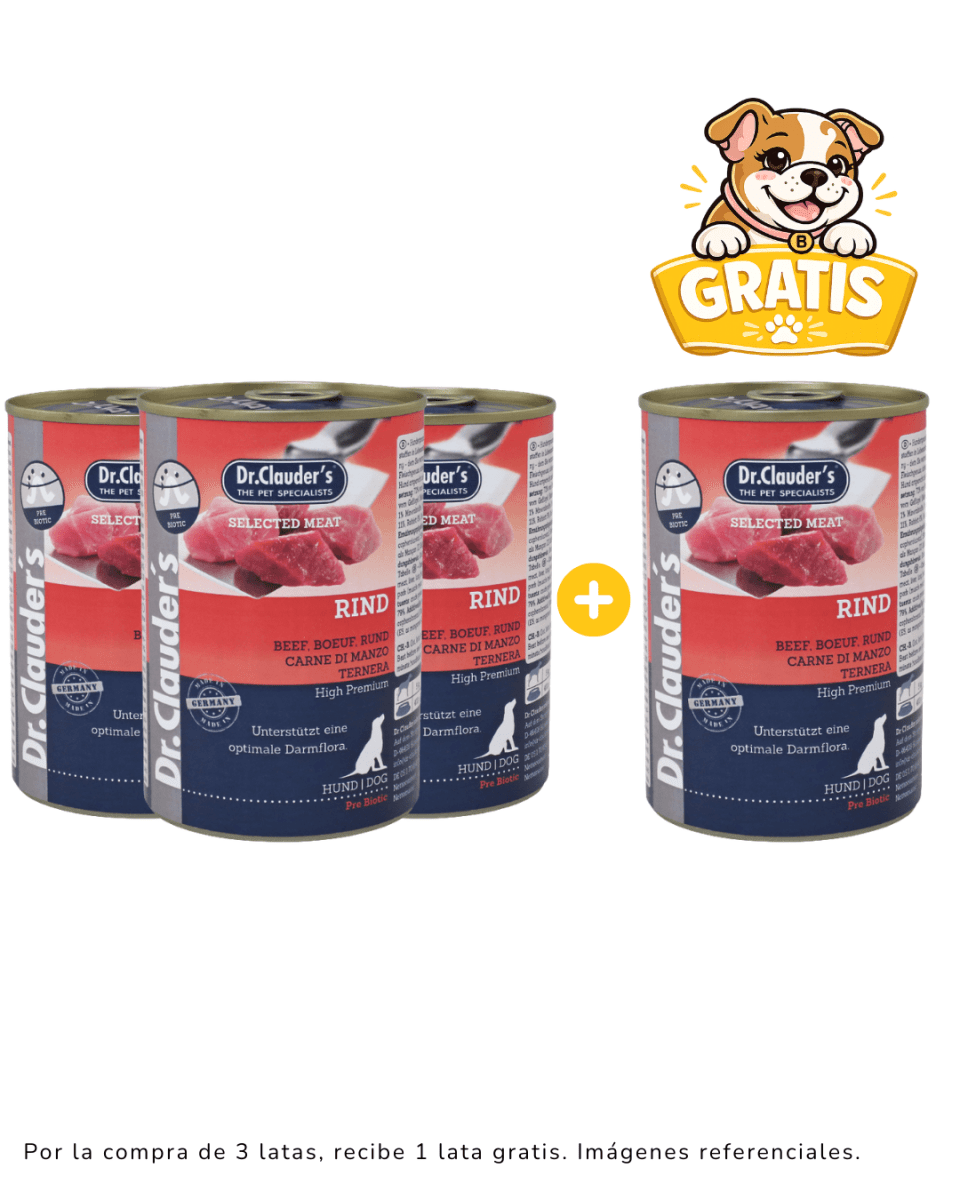 Dr Clauders Dog Rind (Res) 800gr Promoción 3 + 1 gratis1