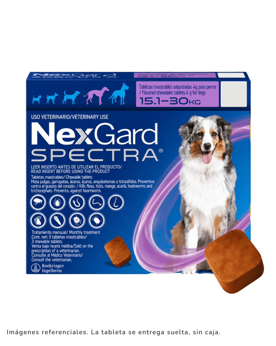 Nexgard Spectra Para Perros de 15.1 a 30kg x 1 Tableta suelta1