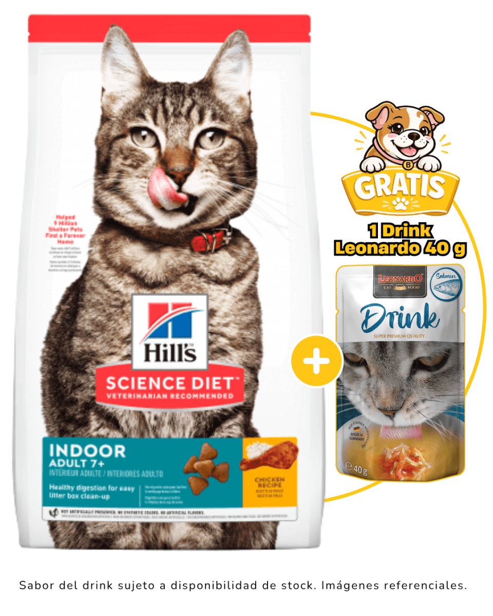 Hills SD Feline Indoor Adult 7+ 1.6 kg + 1 drink leonardo gratis1