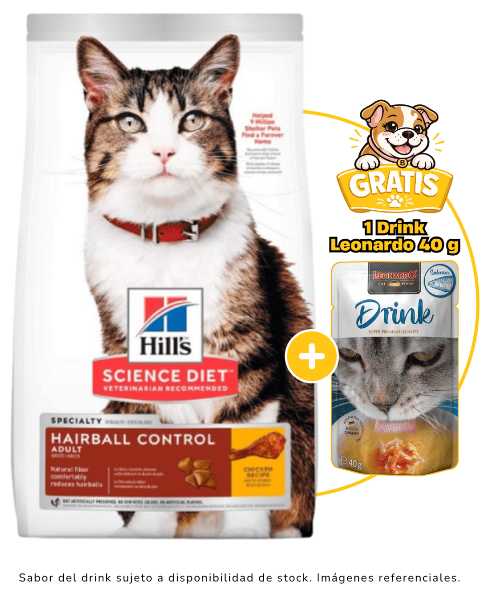 Hills SD Feline Hairball Control 1.6kg + 1 drink leonardo gratis1