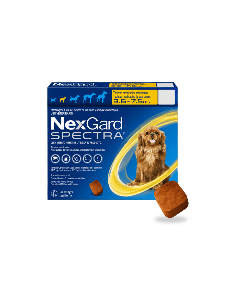 Nexgard Spectra Para Perros De 3.6 a 7.5 Kg x 1 Tableta1
