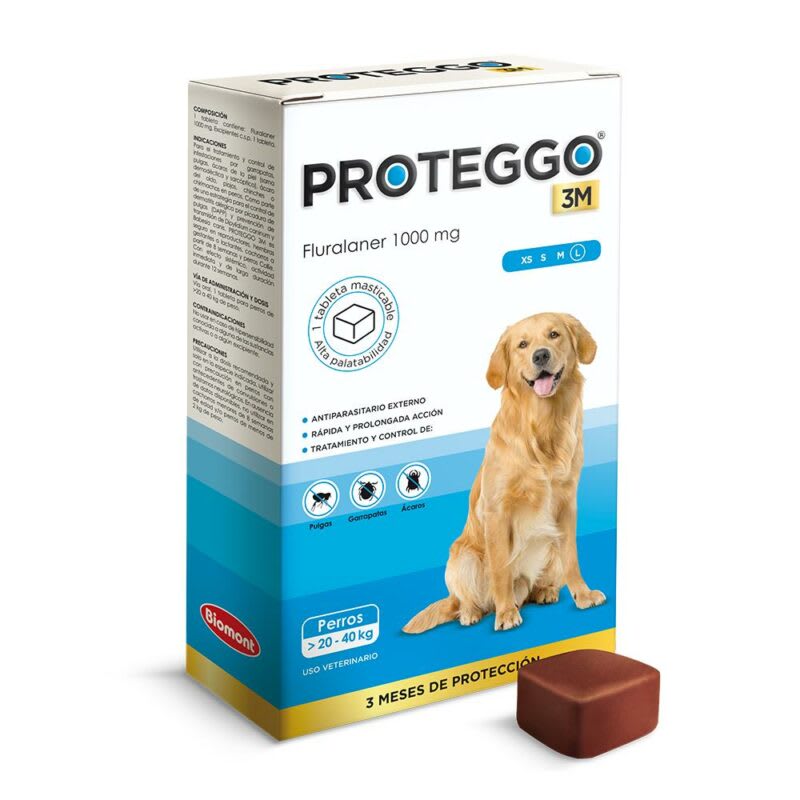 PROTEGGO 3 Meses (1000mg) >20 a 40kg (Caja x 1 tab)1