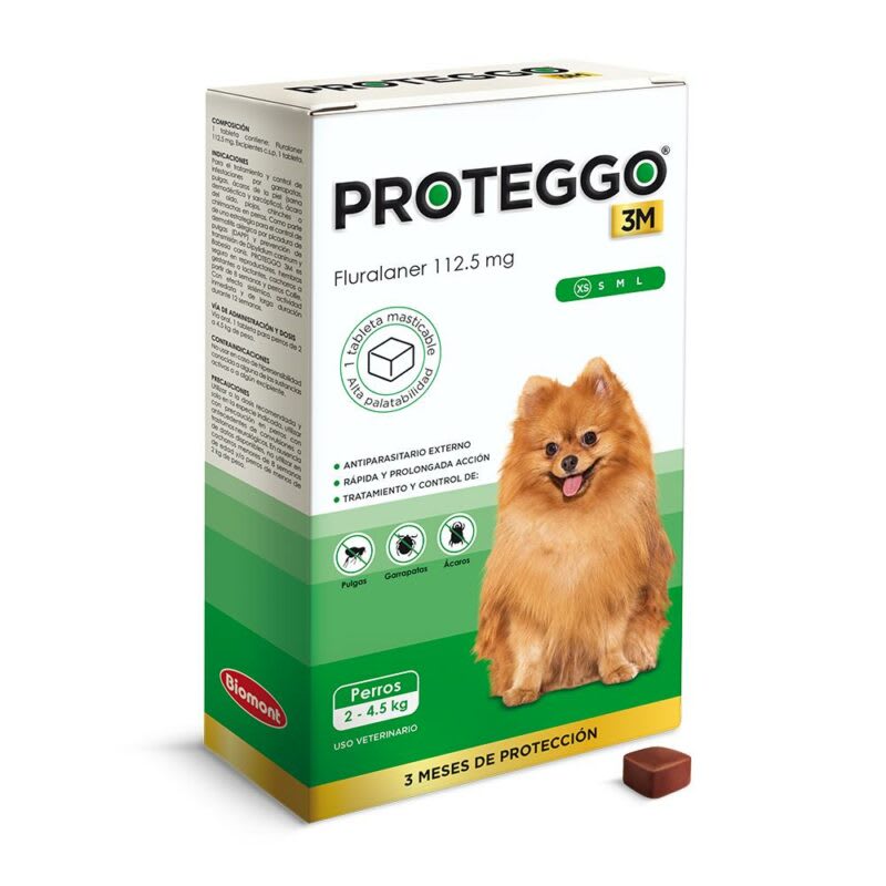 PROTEGGO 3 Meses (112.5mg) 2 a 4.5kg (Caja 1 Tab)1