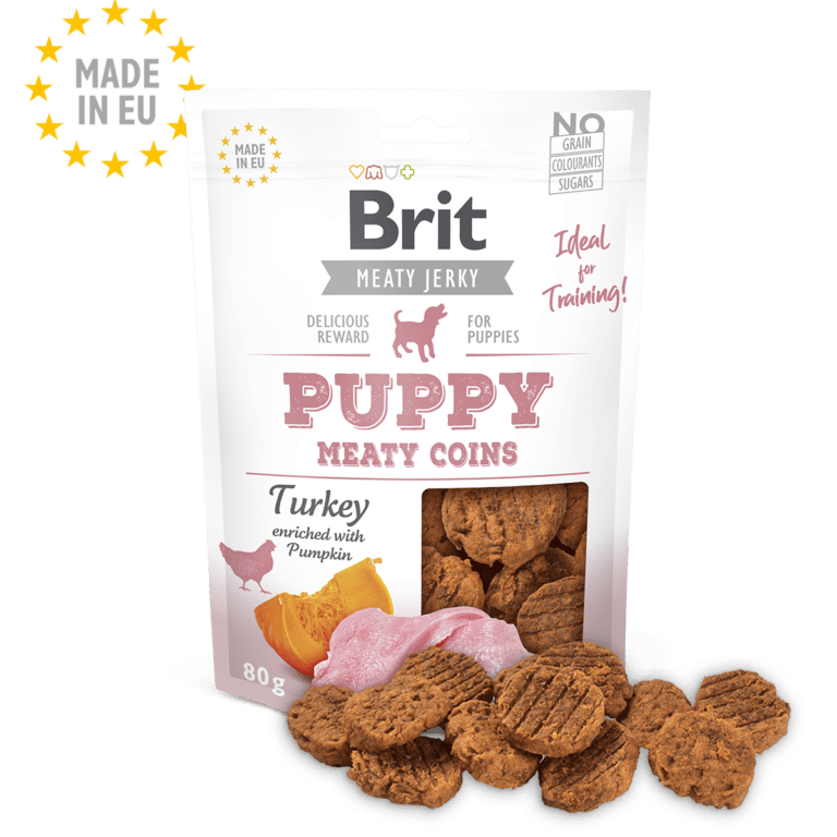 Brit Jerky Snack Puppy Meaty Coins with Turkey - 80gr1