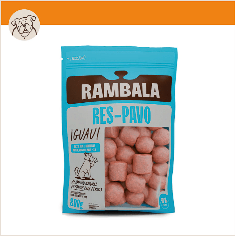 Rambala Alimento Barf Premium - Res y Pavo 800 gr1