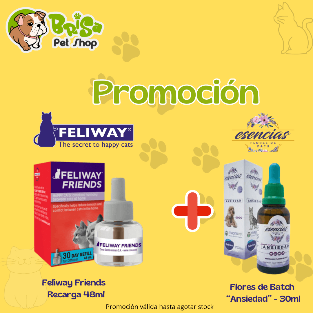 Promo Feliway Friends Recarga + Flores de Bach Ansiedad1