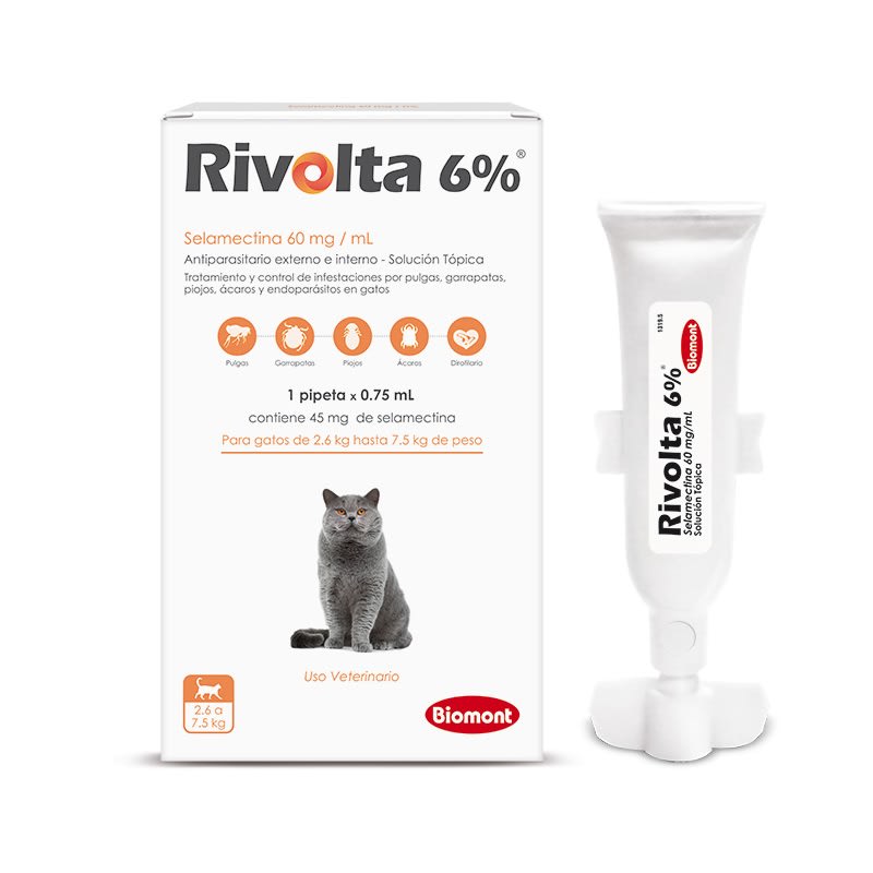 Rivolta 6% x 1 Pipeta (2.6 a 7.5 kg) Gato1
