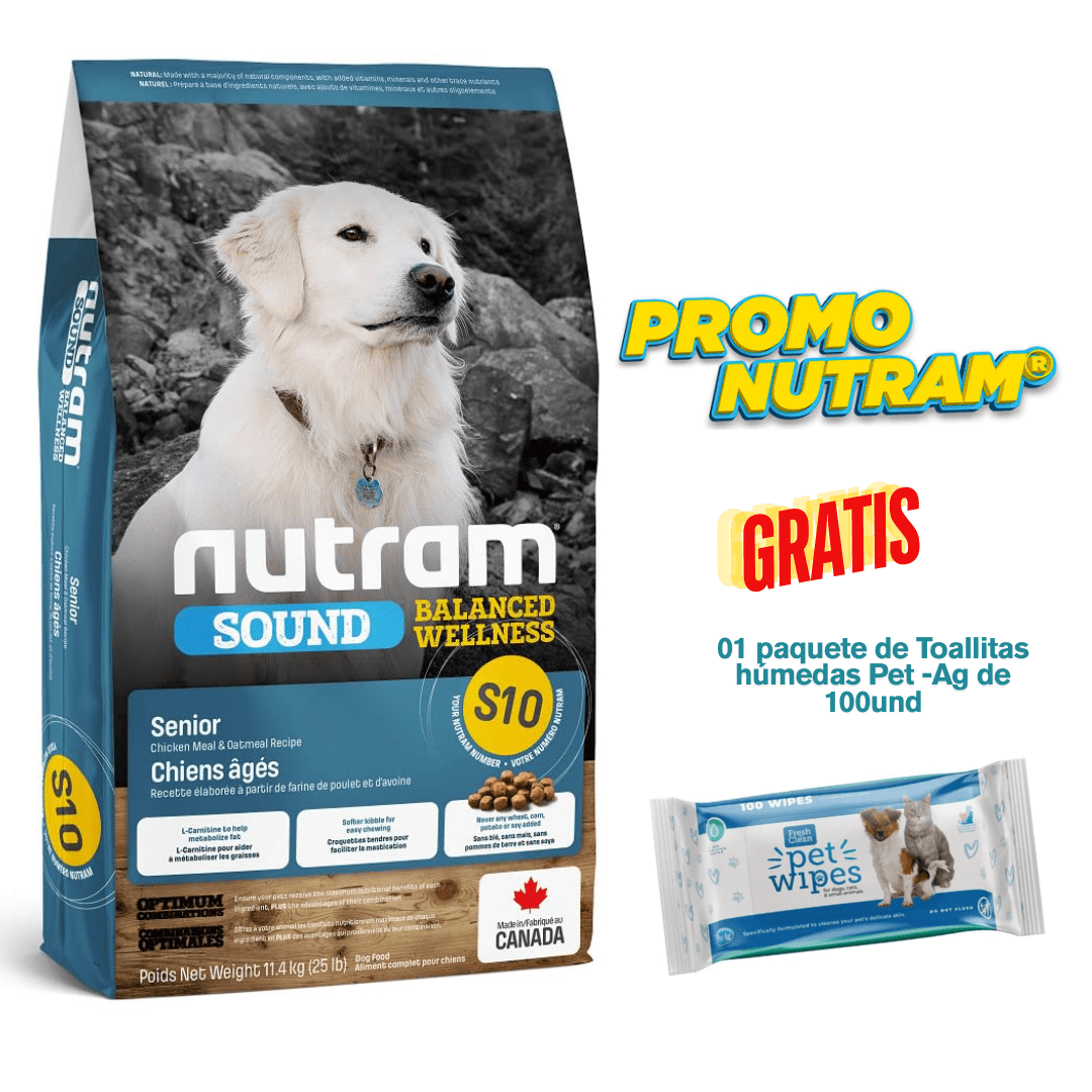 S10 NUTRAM SOUND SENIOR DOG 11.4kg - Promo Pet Ag1