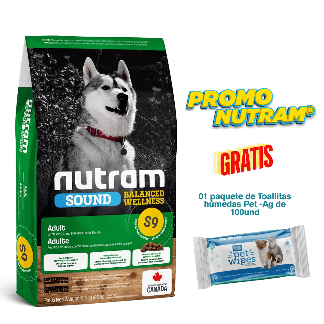 S9 NUTRAM SOUND LAMB ADULT DOG 11.4kg - Promo Pet Ag1