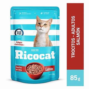 Ricocat Trocitos Adulto sabor salmón - Pouch (85gr)1
