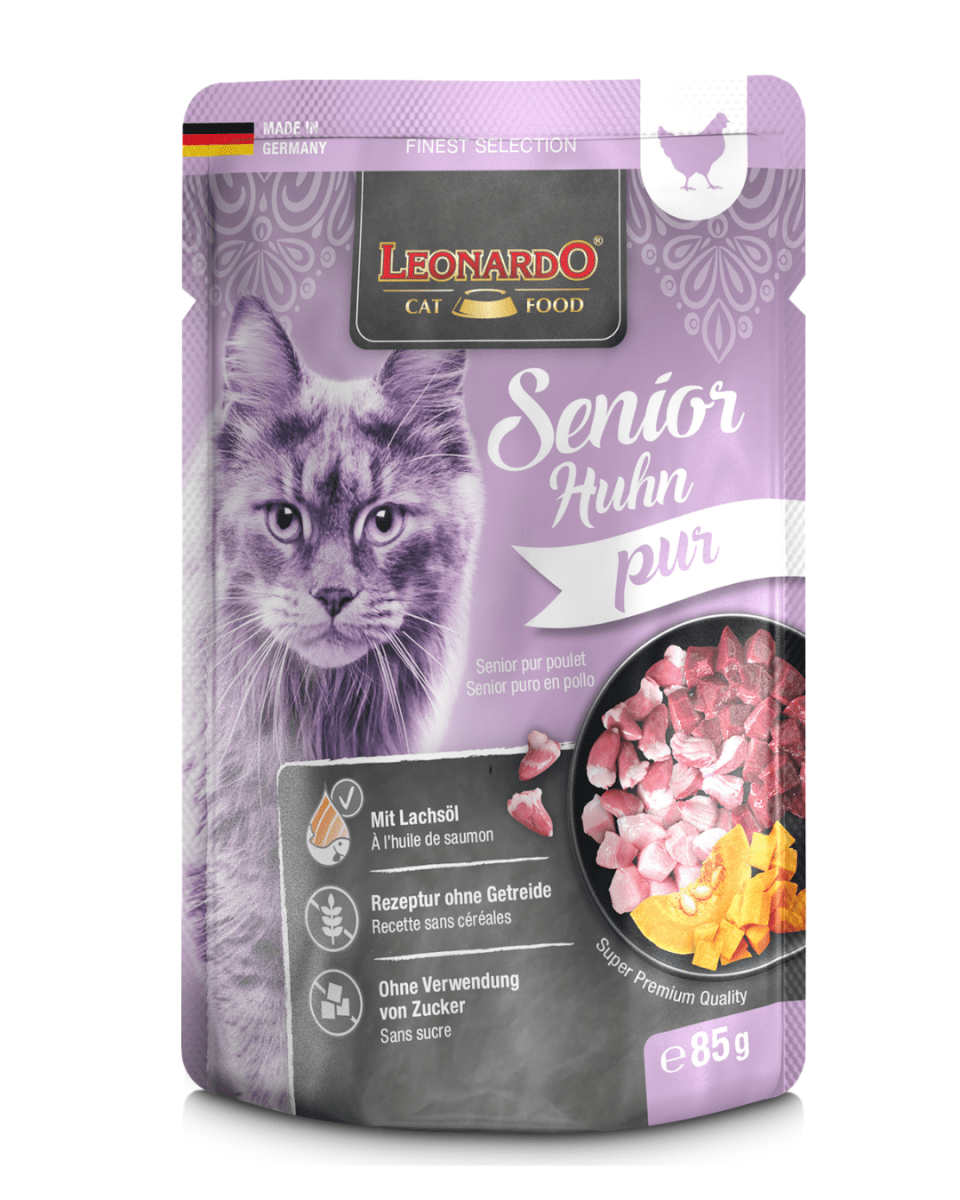 Leonardo Senior Puro Pollo Pouch 85gr - Gato Adulto Mayor1